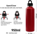 Lemon Yellow Large Capacity Portable Insulated Flask, 950ml Screwless Lid Design - Image 2
