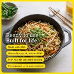 6.25 Inch Cast Iron Mini Wok with Dual Loop Handles – PFAS FREE Pre-Seasoned Individual Serving Pan – Stovetop & Oven Safe Heavy Duty Sauce Wok – Made in USA - Image 2