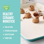 Bakeware 18” x 13” Half Cookie Sheet Baking Pan, Non-Toxic PFAS-Free Healthy Ceramic Nonstick, Oven Safe to 450°F, Easy Release, Even Heating, Easy Clean, Turquoise - Image 2