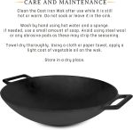 12'' Pre Seasoned Heavy Duty Construction Cast Iron Grilling Wok, Griddle and Stir Fry Pan - Image 2
