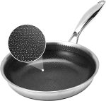 8 Inch Tri-Ply Stainless Steel Hybrid Frying Pan, Ceramic Nonstick Skillet, Induction & Oven Safe 600°F, PFAS/PFOA Free Professional Clad Cookware