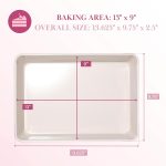 Nonstick Carbon Steel Bakeware Collection, 13-Inch x 9-Inch Multipurpose Pan, Dishwasher Safe, Made without PFOA and PFAS, Pink Cream Two-Tone - Image 2
